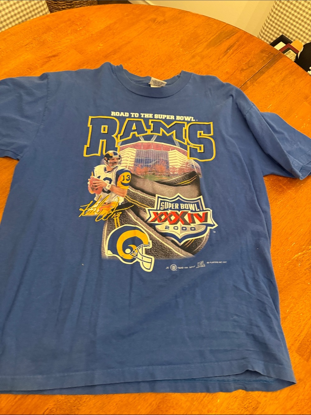 Hanes Blue Los Angeles Rams Super Bowl Graphic Teexl